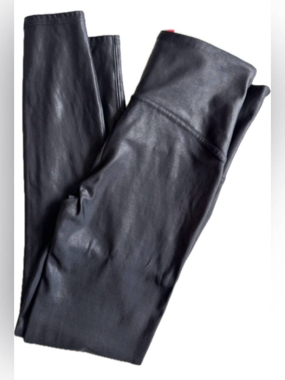 🖤SPANX Faux Leather Leggings XL Black High Rise Sculpting Shaping Vegan Leather - Picture 3 of 12